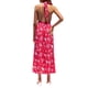 thumbnail image 5 of VISgogo Vestido de mujer con cuello halter, estampado de flores, sin mangas, sin espalda, dobladillo con volantes, vestido largo VISgogo moda, 5 of 6