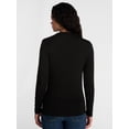 thumbnail image 4 of Scenario Women's Shirred Mock Neck Top with Long Sleeves, Sizes XS-XXXL, 4 of 6