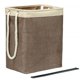 thumbnail image 1 of Cesta de lavandería plegable Toystoory de algodón y lino organizador de almacenamiento 65L gris café amarillento, 1 of 6