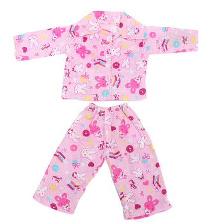 Moaere 18'' Pink Rabbit Nightwear Doll Sleep Clothes Set Newborn Reborn Baby Girl