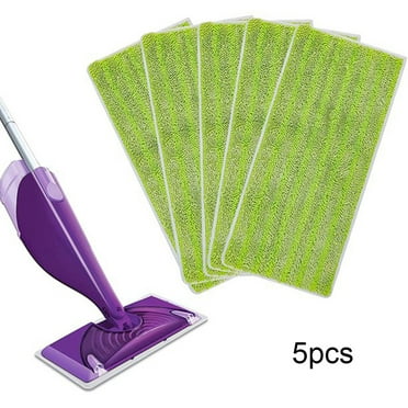 5 Pack Reusable Washable Mop Pads Refills for Swiffer Wet Jet, Green