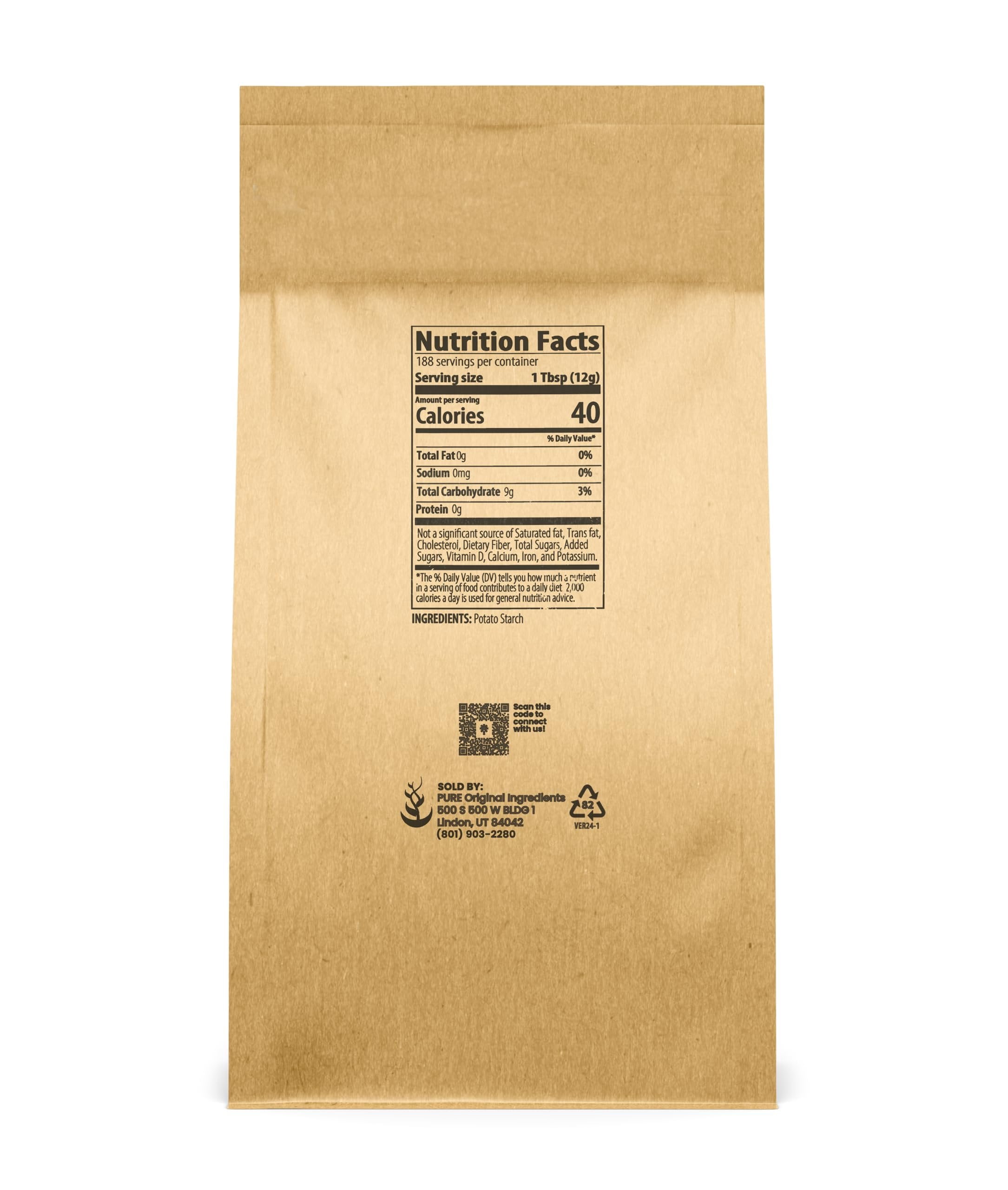 Pure Original Ingredients Potato Starch Thickener For Sauces, Soup, & Gravy 80 Ounce