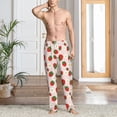 thumbnail image 2 of Gukieu Strawberry Floral Print Men's Home Trousers, Elastic Drawstring Home Pajamas Clothing Suitable for Adult Men-Small, 2 of 6
