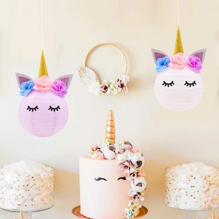 Decorations De Fete Licorne Centre De Table Licorne Lanternes En Papier Idees De Bricolage Pour Fete Prenatale Fete D Anniversaire Walmart Canada