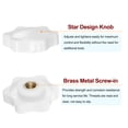 thumbnail image 4 of Uxcell 10 Pieces Star Knobs M6 Female Thread 32mm Head Non-Through Hole Clamping Handles Nuts White, 4 of 5