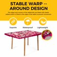 thumbnail image 4 of Valentine's Day Table Cloths for 3 Foot Rectangle Tables, Romantic Love Pink Buffalo Plaid Patio Waterproof Elastic Fitted Tablecloths, Washable Rectangular Table Cover for Camping, 4 of 8