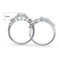 thumbnail image 4 of BERRICLE Sterling Silver Halo Wedding Engagement Rings Step Emerald Cut Cubic Zirconia CZ Wishbone Ring Set for Women, Rhodium Plated Size 5, 4 of 16