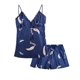 thumbnail image 5 of Gibobby Pijamas Mujer Verano Sexy Pijamas Pantalones cortos de tirantes de tamaño Pijamas de seda sexy para el(Marina,XL), 5 of 5