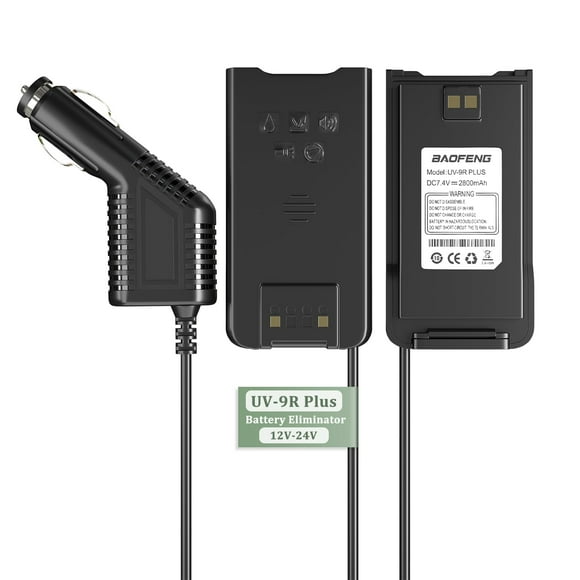 Eliminador de baterías BAOFENG UV-9R Plus, cargador de coche de 12 V