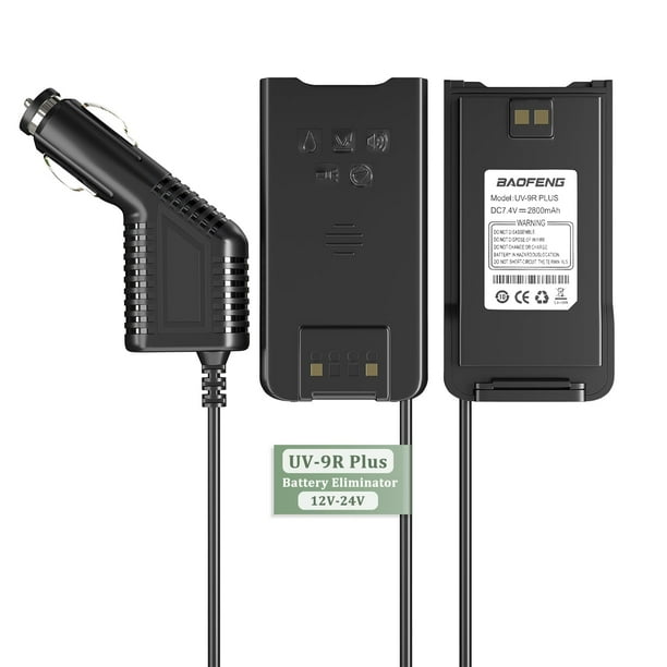 Eliminador de baterías BAOFENG UV-9R Plus, cargador de coche de 12 V