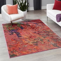 Unique Loom Haerfest Collection Area Rug - Ethiopia (9' x 12' Rectangle Multi/Red)