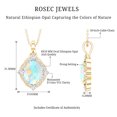 thumbnail image 6 of Rosec Jewels Ethiopian Opal Pendant Necklace with Halo (8X10mm Oval, AAA Quality) - Vintage Style Necklace - Ready to Gift, 10K Yellow Gold, 6 of 8