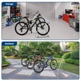 thumbnail image 4 of Heavy Duty Freestanding Bike Rack – 9-Bike Single-Sided Steel Floor Organizer, Grid Design, Indoor/Outdoor Storage, Easy Assembly, Ground Fixing Kit – Gray | 9-car single-sided, 4 of 7
