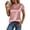 *Pink, variant on VBVC Women's Satin Crewneck Short Sleeve Top , Ladies' Silky Rolled Cuff Blouse , Elegant Work Office Tops For Women,Black,S-2XL