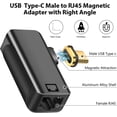thumbnail image 3 of USB-C Ethernet Magnetic Adapter 90 Degree 24-Pin Type C to RJ45 Gigabit LAN Connector USB C Network Adapter, 3 of 5