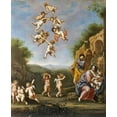thumbnail image 2 of Nieulandt, Adriaen Van 15x17 Gold Ornate Wood Framed with Double Matting Museum Art Print Titled - The Rest On The Flight Into Egypt, 2 of 4
