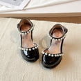 thumbnail image 5 of Ymyiu Dress Shoes for Girls Girls Dress Shoes Girls High Heel Sparkly Flower Girl Shoes Closed Toe Ankle Strap Princess Girl Pump for Little and Big Kids Size 12.5 (Black,Little Kids 12.5), 5 of 6