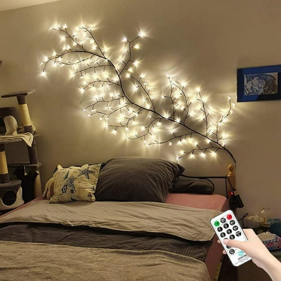 LUVCMFT Vine Lights with Remote 7.5ft Flexible DIY Vines Birch Fall Garland 144LED Tree Branches Light for Home Decor