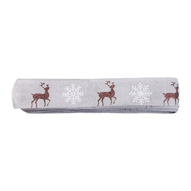 Christmas Tree Decorations Ribbon 10M Long Deer Snowflake Ribbon Home Printing Christmas Tree Decoration Ribbon Christmas Tree Ribbon Decorations Ribbon for Christmas Tree Decoration