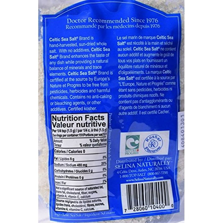 (Pack of 6) Celtic Salt by Nature's Pant Coarse Light Grain 0.5 Lb