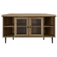 thumbnail image 1 of Walker Edison 48" Simple Glass Door Corner TV Console - Reclaimed Barnwood, 1 of 2