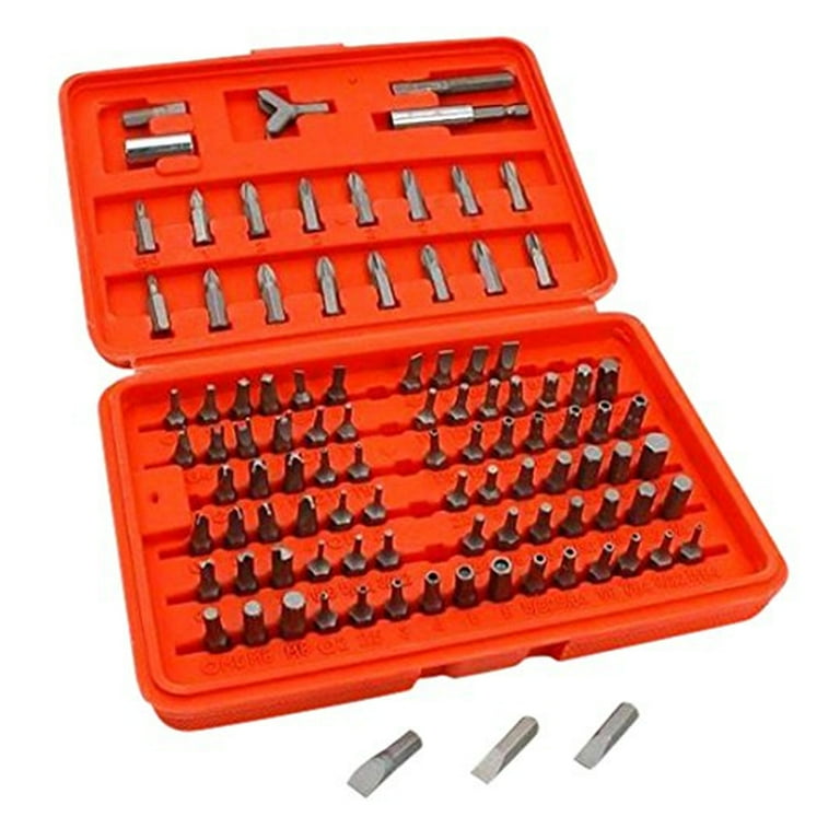 100pcs Security Screwdriver Bit Set - Standard & Tamper Proof Phillips,  Pozi, Slotted, Hex, Torx, Square, XZN, Spanner, Torq, TriWing & Clutch Bits