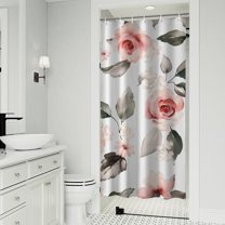 Pioneer Flower Floral Print Pattern Shower Curtain 36"x72" ,Bathroom Decorative Shower Curtains Set with 12 Hooks,Modern Waterproof Washable Shower Curtain