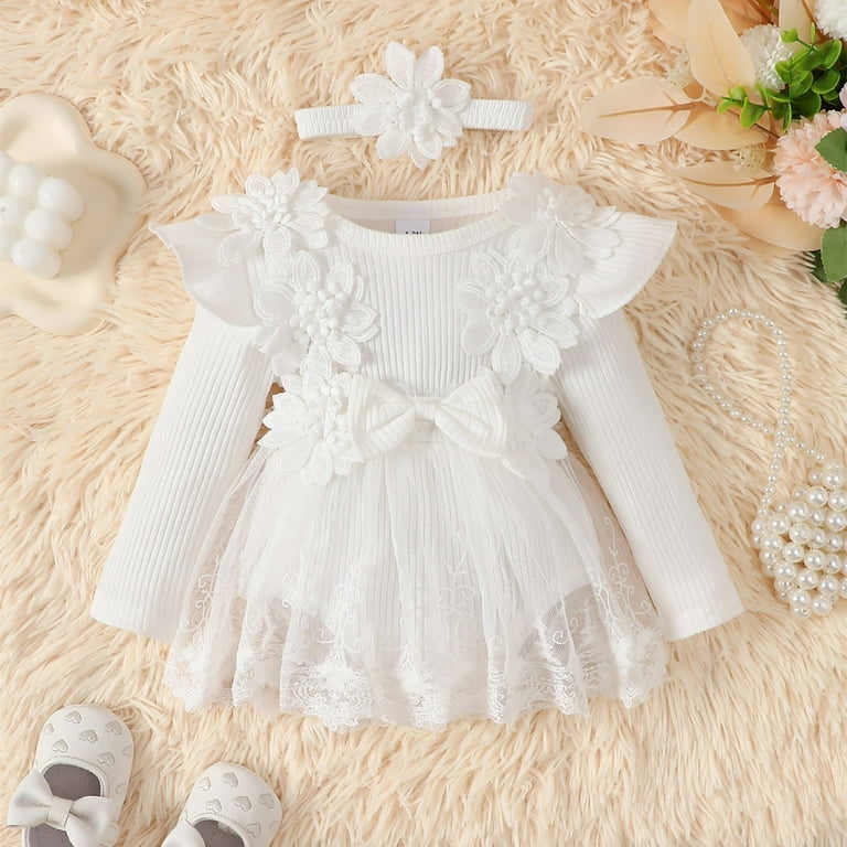 Gubotare Baby Girl Dress Toddler Girl Dress Girls Sweater Dresses Long  Sleeve Casual Fall Dresses for Kids Size 6 9 Months(White,6-9 Months) -  Walmart.com