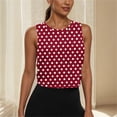 thumbnail image 7 of Fewfanhot Women's Polka Dot Print Sleeveless Workout Crop Top, Loose Fit Racerback Gym Tank, Lightweight Breathable Summer Athletic Shirt, 7 of 7