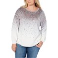 thumbnail image 1 of I.N.C Womens Dip-Dye Sweatshirt, Grey, Plus Size, 3X, 1 of 5