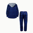 thumbnail image 3 of Iaqnaocc Track Suits Mens Two Piece Set Plaid Casual Athletic Button Down Pullover Hoodie and Jogger Pant Gym Loungewear Fall Sweatsuits for Men with Drawstring Waist Blue 3XL, 3 of 4