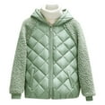 thumbnail image 1 of AherBiu Plus Size Womens Jacket Trendy Causal Full Zip Coat Winter Warm Fleece Patchwork Jackets with Hood, 1 of 4