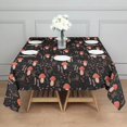 thumbnail image 3 of Red Mushroom Grass Black Pattern Square Tablecloth,Waterproof Square Table Cover,Wipeable Spillproof Washable Table Cover for Home Kitchen Party Decor 60"x60"(152x152cm), 3 of 6