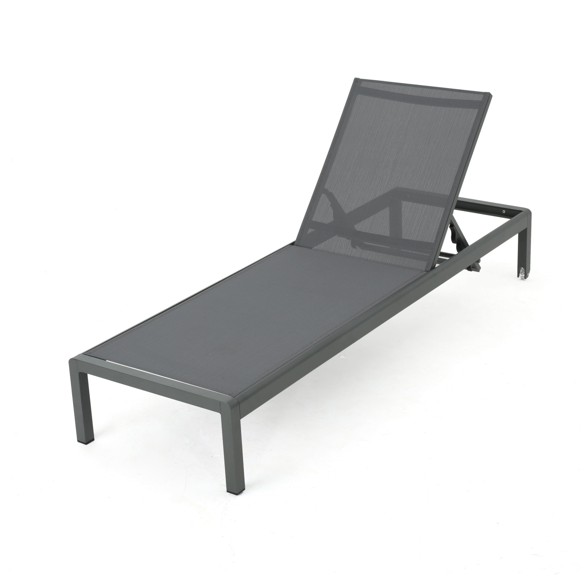 Leumius 2 Pcs Chaise Lounge Chair with 5-Position Adjustable Sunbathing, Foldable Tanning Chair for Pool Beach Patio Lawn Gray