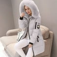 thumbnail image 5 of Women's Long Hooded Winter Coat Slim Fit Quilted Puffer Jacket Grey XXXXL, 5 of 7