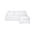 thumbnail image 2 of The Hamptons Collection 85” White Fabric Slipcover for T-Cushion Sectional Sofa with Chaise, 2 of 4