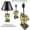 thumbnail image 3 of Urbalabs Western Brown Horse Saddle Floral Rose White Cowboy Rustic Home Decor Table Lamp Farmhouse Nightstands Living Room End Tables Lamps for Bedrooms Office (Floral White Saddle), 3 of 7