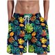 thumbnail image 2 of Puntoco Pantalones Cortos Para Hombre Con Bolsillo Con Cordón Y Estampado De Coco Hawaiano, Medio Pantalón Verde M,Pantalones Cortos Hombre, 2 of 5
