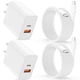 thumbnail image 1 of Cargador LUOSIKE de doble puerto USB-C Fast de 40 W, paquete de 2 unidades con cable de 3 m, 1 of 8