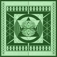 thumbnail image 1 of Ahgly Tapis d'Intérieur Lavable en Machine Carré Vert Émeraude Profond Transitionnel, 7 Pieds Carré, 1 of 7