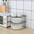 thumbnail image 4 of 3-Tier Cabinet Corner Shelf Multipurpose Organization Rack for Cups Dishes Cupboard Pantry New, 4 of 4