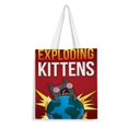 thumbnail image 1 of Exploding Kittens Bolso de tela con estampado de lienzo para mujer, bolsa de compras reutilizable y estética, con cremallera interior, regalo para mujer,40*40cm., 1 of 6