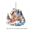thumbnail image 2 of Acrylic Snow House Christmas Ornament, 3.94 Inch Lighted Hanging Decoration, Winter Cottage Pendant for Holiday Tree and Festive Gift Giving, 2 of 7