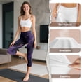 thumbnail image 7 of SCRAWLGOD Marble Print Black Violet Women's Elastic Capri Leggings, Breathable High Waisted Cropped Tights with Pockets, Breathable Tummy Control Workout Butt Lifting Leggings, XXL, 7 of 7