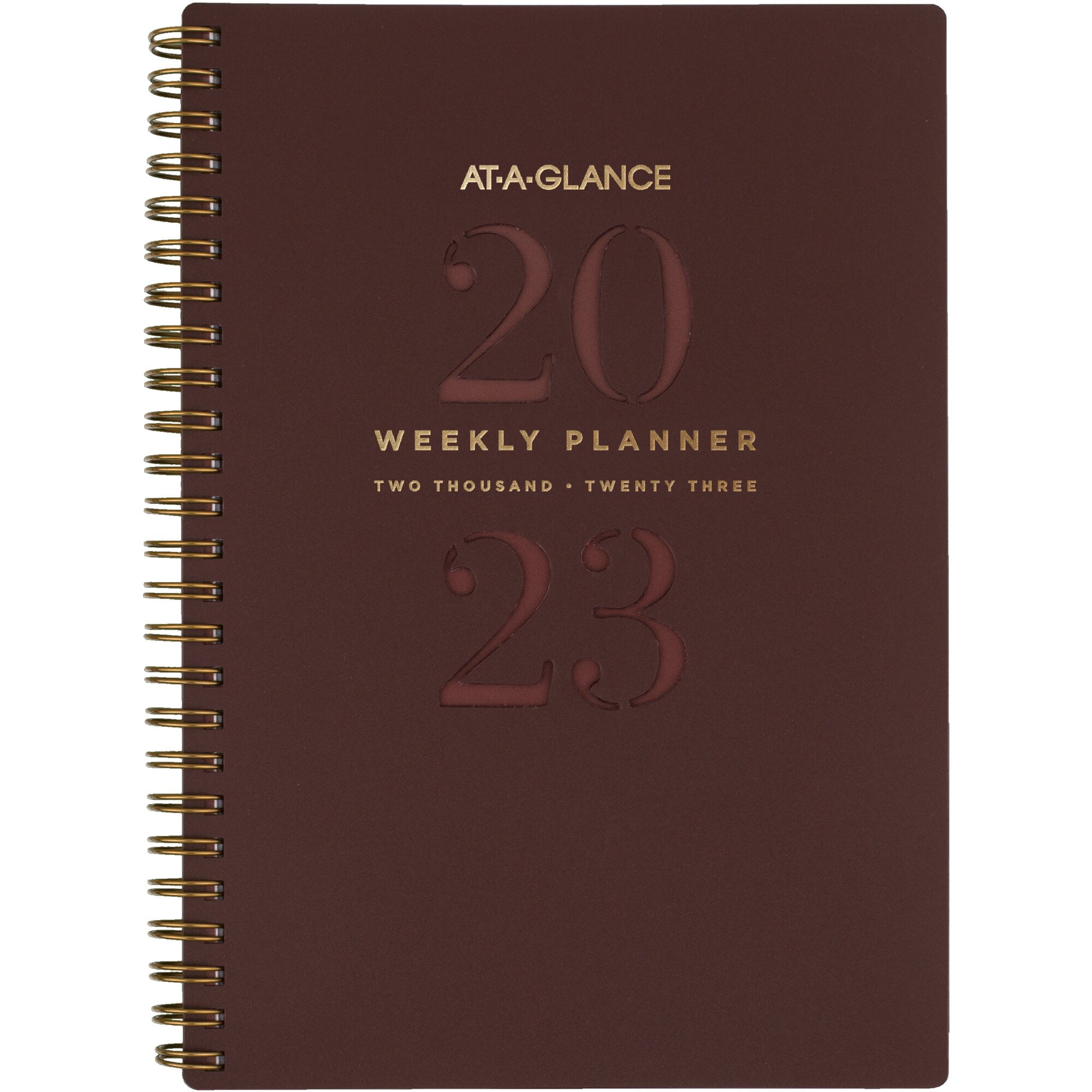 AT-A-GLANCESignatureLite2023Weekly Monthly PlannerMaroonLarge 512 x 8 12