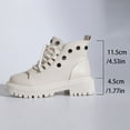 thumbnail image 3 of Xfvqtps Womens Winter Boots Fleece Lined Warm Ankle Booties Chunky Sole Block Heel Comfortable Snow Boots for Women Fashion Non Slip Shoes White, 3 of 6