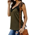 thumbnail image 4 of Women Crochet Lace Spliced Sleeveless Vest V Neck Cami Tops, 4 of 5
