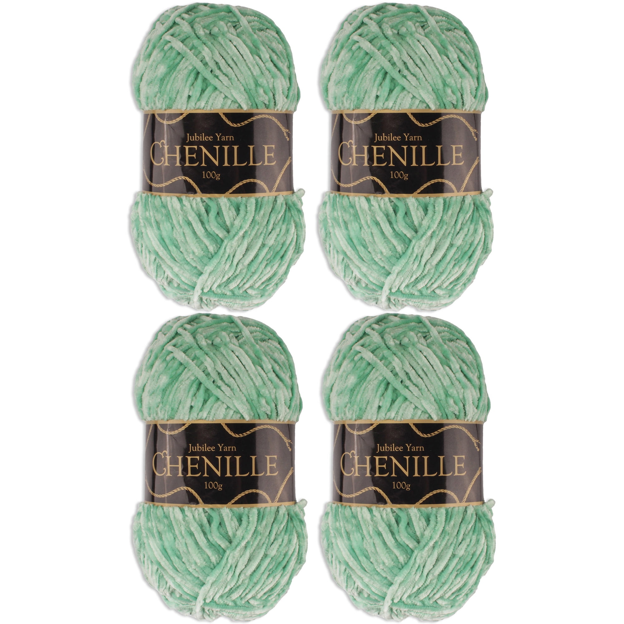 Chenille Yarn Worsted Weight Yarn 100g/skein Sea Spray 4 Skeins