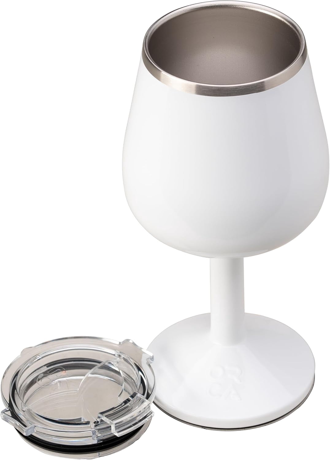ORCA Vino 15oz | Temperature Insulated Mug, Vacuum Sealed Stainless Steel Wine Glass with Lid, Cup Keeps Drinks Ice Cold or Hot — Pearl