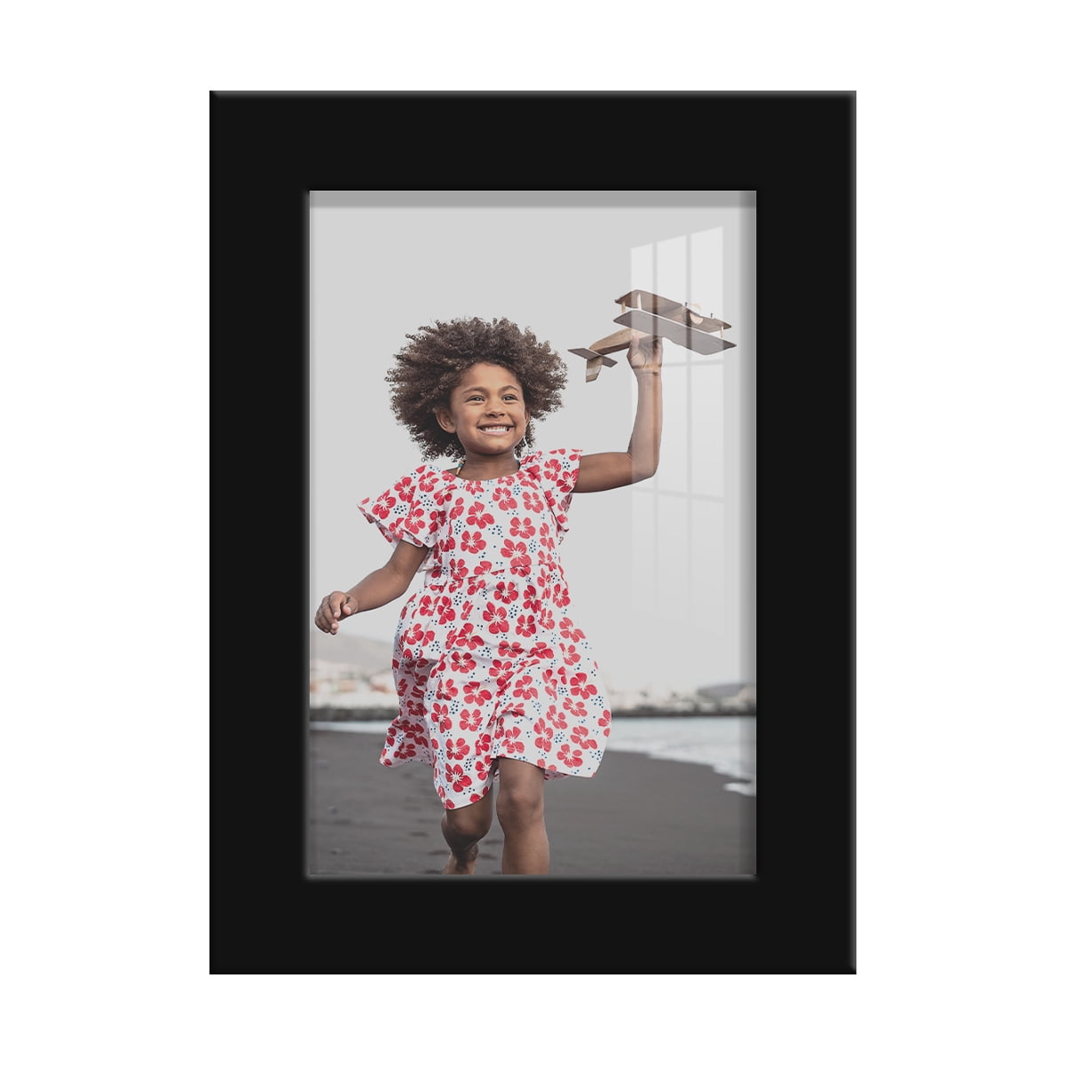 Modern Real Wood 4x6 inch Picture Frame in Black